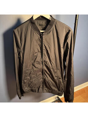 RUDSAK Men’s Lightweight Bomber Jacket Black Full Zip Small